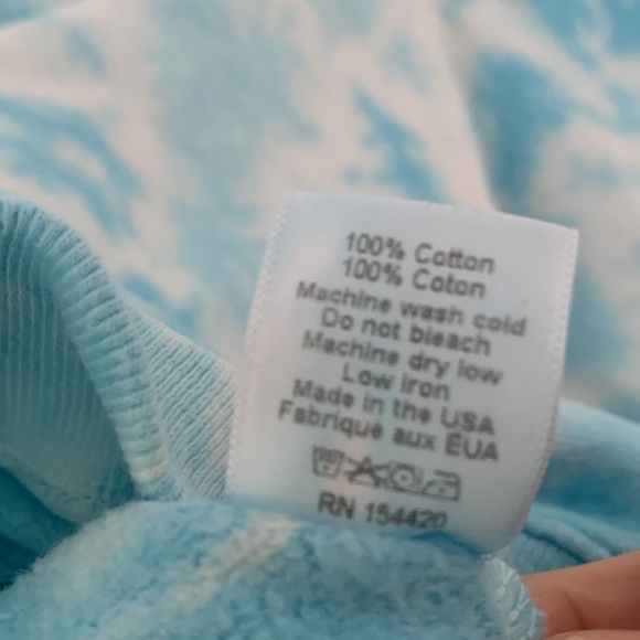 CLARE V. Puff Sleeve Sweatshirt - Light Blue Tie Dye - Picture 11 of 13